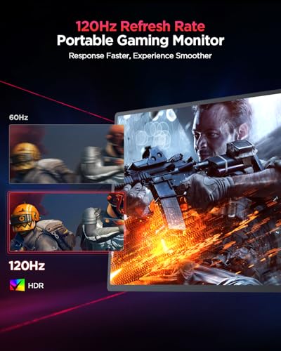 Image of UPERFECT 2K 120Hz Portable Gaming Monitor, 16 inch 2560x1600 QHD 16:10 400 Nits Portable Monitor for Laptop w /VESA & Cover HDR Eye Care External Second Screen for PC Phone Game Console