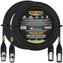 2 Units - 30 Foot - WBC-PRO-Quad Ultra-Silent Ultra-Flexible Balanced Star-Quad Cable with Amphenol Male & Female XLR Plugs & Black Tweed Jacket