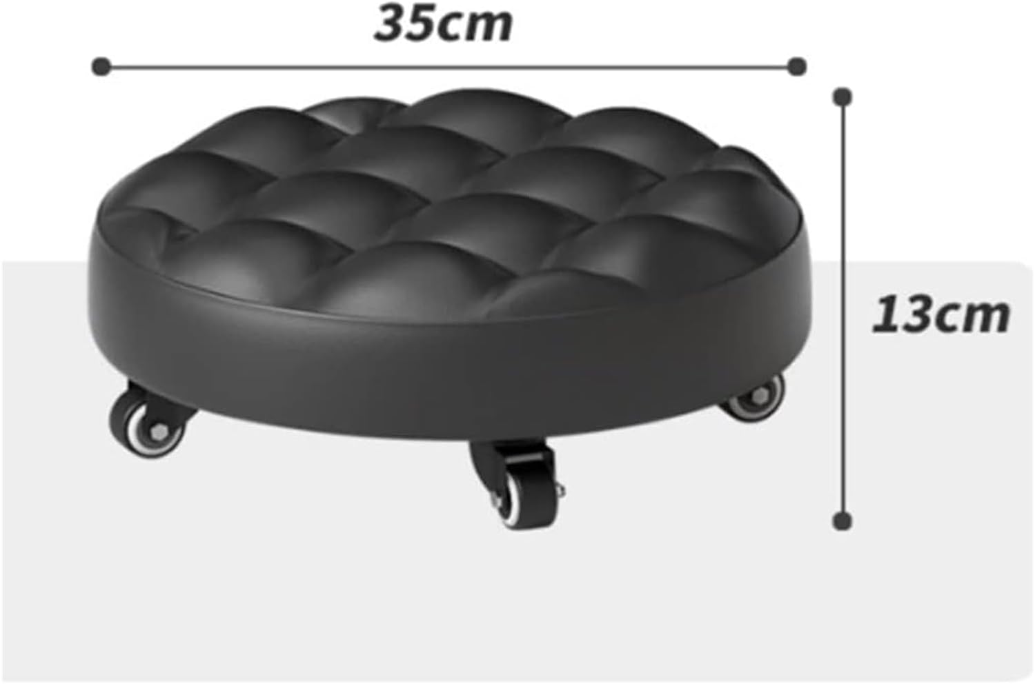 360 Degree Swive Low Roller Seat,Wheel Stool Chair PU Leather Rolling Stool Seats On Wheels,for Garage Shop Home Round Roller Seat Stool