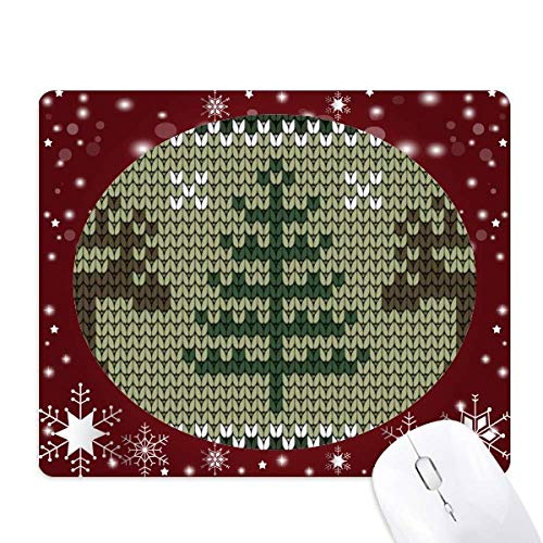 Tapis de souris arbre de Noël au motif tricot brun pour créer un bureau cocooning en hiver