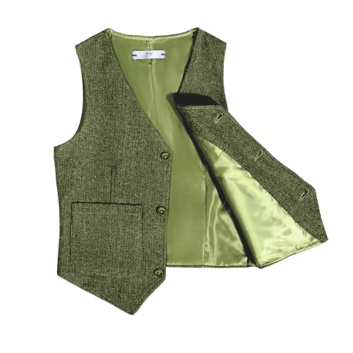 Image of Boys Retro Tweed Vest for Kids Classic Casual Waistcoat