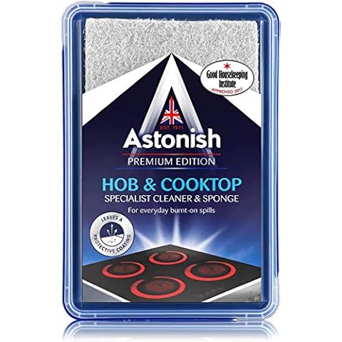 Astonish Specialist Hob & Cooktop Cleaner & Sponge, 250g Cover