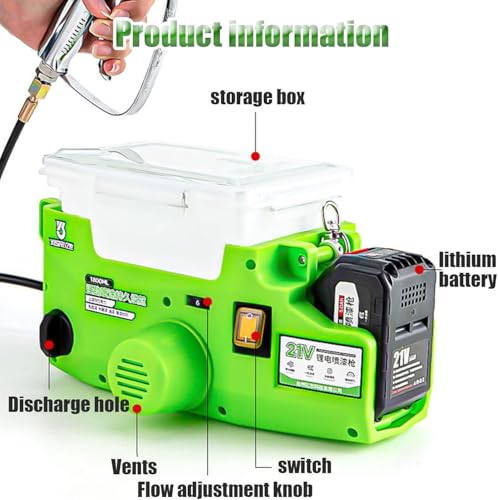 Zaino con spruzzatore di vernice airless portatile, 500 W ad alta potenza con 6 impostazioni di velocità, ideale per progetti di verniciatura interni ed esterni