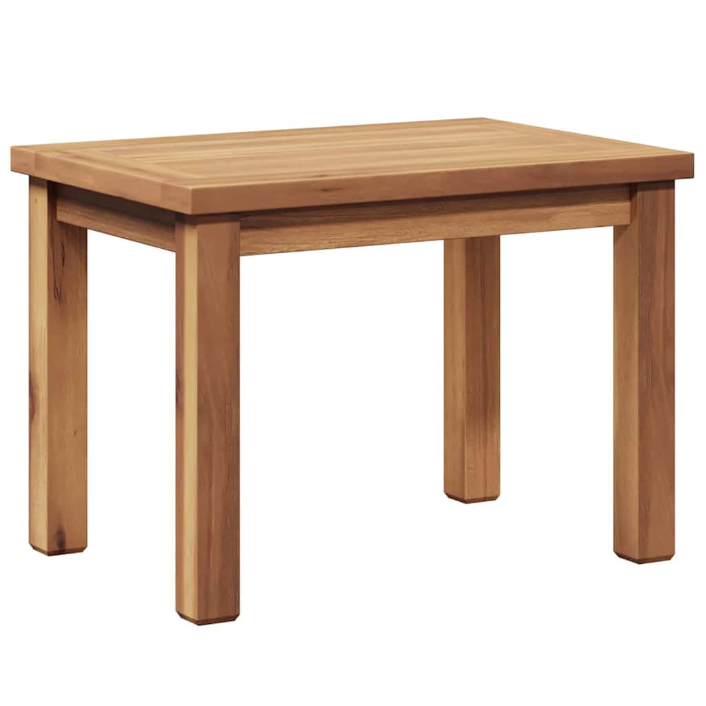 Tavolo da giardino marrone, 50 x 35 x 36 cm, in legno massello teak, moderno, piccolo e resistente alle intemperie, per terrazza, balcone, lounge