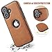 Casus Magnetic Leather Case for iPhone 17, MagSafe Compatible, Business Classic Style, Shockproof Slim Fit Protective Cover for Men & Women, Brown, 6.3” (2025)