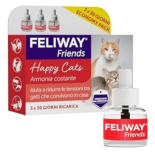 FELIWAY Friends 3x30 Giorni Ricariche Calmanti per Gatti per Diffusore di Feromoni, 48 ml – Aiuta a creare armonia e a ridurre i conflitti nelle case con più gatti. Raccomandato dai veterinari