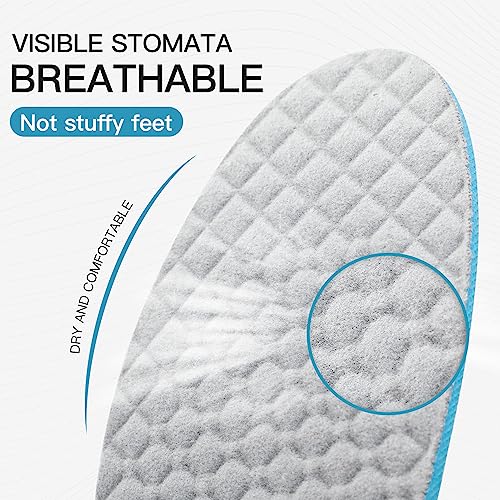 Image of Height Increase Insole 3-Layer Air Cushion Heel Insert Lift Shoes Insole for Men and Women Invisible Elevator Adjustable Insoles (Full Pad US 4-9, Blue)