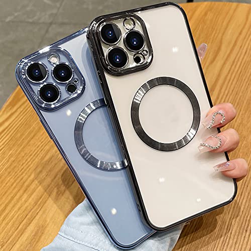 Aowner Magnetic Clear Case For Iphone 11 Pro Case With Camera Lens Protector, Compatible With Magsafe, Non-Yellowing Slim Fit Shockproof Shining For Women Girls Protective Phone Cover,5.8 Inch,Gold #TOP2