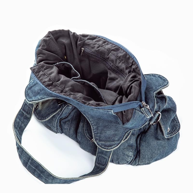 Bolso Hobo Denim para Mujer Azul Oscuro miniatura 5