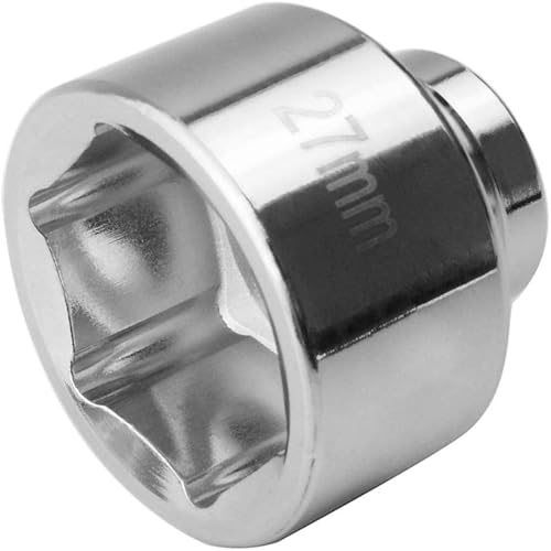 Enchufe de 6 puntos de 1.063in, llave de filtro de aceite de perfil bajo, herramienta de extracción de filtro de aceite de 38 pulgadas para