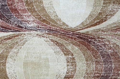 Image of 5 x 7 Feet Modern Carpet for Living Room | Non-Fade Soft Floor Rug for Hall & Bedroom | Easy Clean & Non-Slip Backing