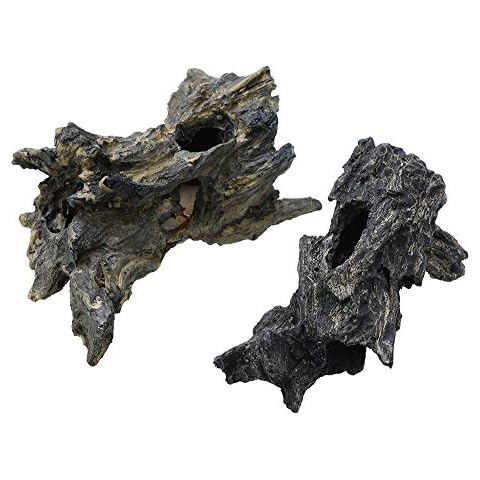 corisrx Aquarium Malaysian Driftwood Imitation Ornament Small - Tree Trunk Long Decor Fish Tank Wood (S+L Set) Cover