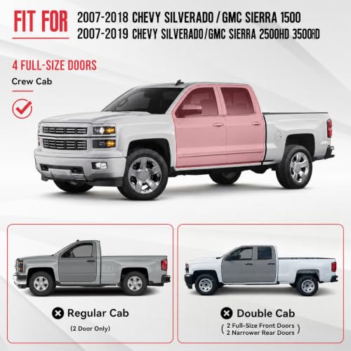 Image of Running Boards Fit for Chevy Silverado GMC Sierra 1500 Crew Cab 2007-2018
