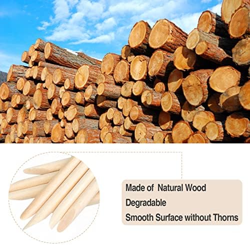 200PCS Orange Wooden Sticks, Cuticle Pusher Sticks for Nails,Double Sided Multifunctional Sticks with Nail Clean and Cuticle Remove,Manicure Care Tools 4.3 Inches