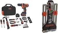Vista 1 de BLACK+DECKER Kit de herramientas para taladro/hogar de 12 V MAX con kit de herramientas para colgar cuadros MarkIT (BDCDD12PK y BDMKIT101C)