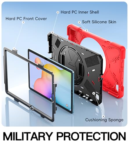 Coque Samsung Galaxy Tab S6 Lite 2020 SM-P615 rouge robuste - 4