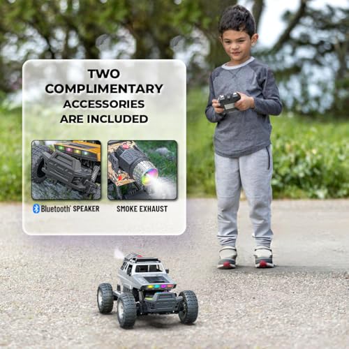 Image of Mirana Explorer 4WD 4x4 RC Car Toy for Kids - Remote & App Controlled Vehicle - Off Road Rock Crawler Monster Truck ATV - Type-C USB Rechargeable - for Boys & Girls 4 to 10 Years (Silver)