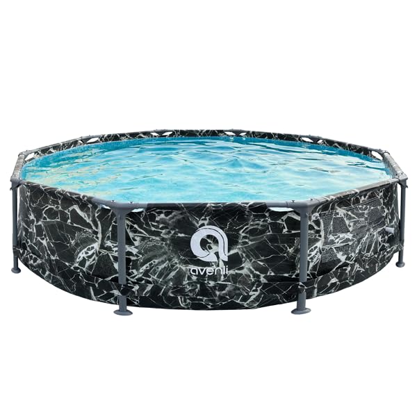 Jilani Steel Pro Frame Swimming Pool 10Ft x 30" Family Pool -Marble Print-image-41