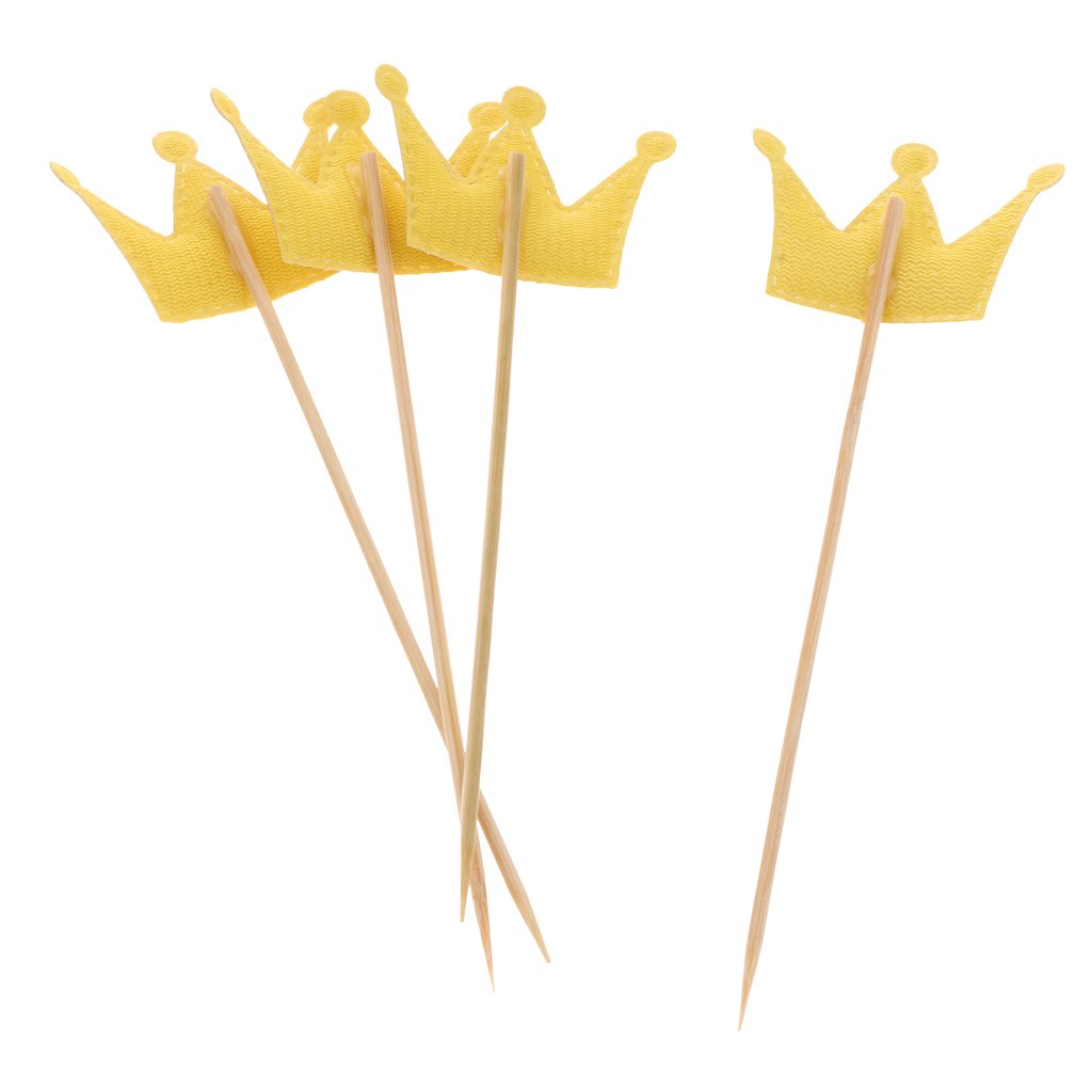 20 Goldene Kronen-Cupcake-Topper – Papier & Holz, Ca. 5 Cm, Für Geburtstag, Babyparty & Hochzeit