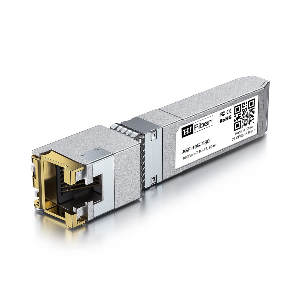 Amazon.com: H!Fiber 10Gb SFP+ to RJ45 Module, 80 Meters, Low Power