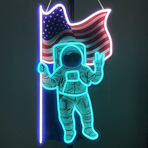 16x9 inch U.S.A Astronaut Neon Signs Art Wall Lights for Beer Bar Club Bedroom Hotel Pub Cafe Wedding Birthday Party Gifts
