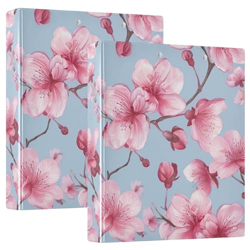 Rplife E01W24021 D-Ringordner Rosa Kirschblüten 2er-Pack