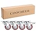 COOCHEER 3'' Heavy Duty Casters, Load 2000lbs, 360-degree Top Plate Swivel, Lockable Bearing Caster with Brakes for Furniture and Workbench, Casters Set of 4, Red (Screws & Spanners)
