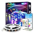 phopollo RGB Smart IC LED Strip Lights, 16.4ft Addressable LED Lights for Bedroom, Bluetooth APP Control, DIY Multiple Colors on One Line, Color Changing LED Strip Lighting Music Sync, USB Powered
