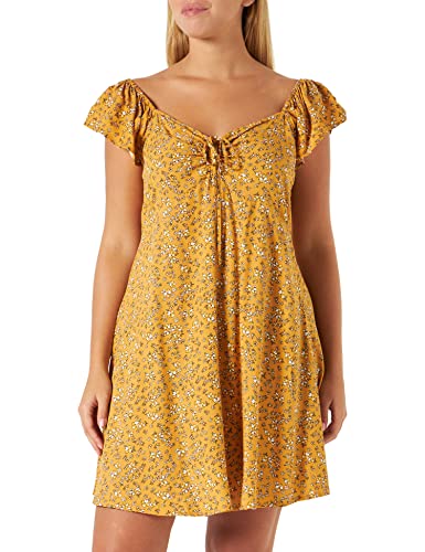 Springfield Vestido Corto Lazada para Mujer, Estampado Amarillo, 40