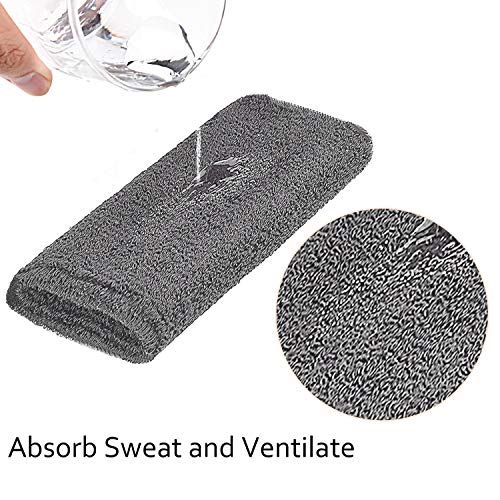 Image of WILLBOND 6 Inch Wrist Sweat Bands for Men Women Tennis Elastic Athletic Long Sweatband Wrist Absorbent for Basketball Tennis Running Outdoor Activity