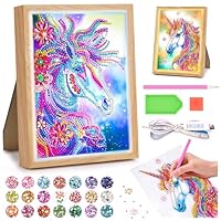 Diamond Painting Kinder Nachtlicht: Einhorn Geschenke Mädchen 5 6 7 8 9 10 11 Jahre, Bastelset Kinder Basteln Mädchen 6-12 Jahre Bilderrahmen Bastelset Geschenk Spielzeug ab 5-6-8-10-12-Jahr-Mädchen
