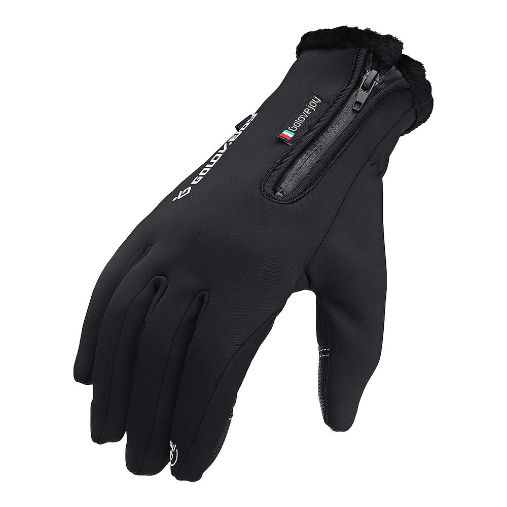 Amélioré Imperméable À l'eau Tactile Gants pour Moto Cyclisme Ski Hommes Noir S
