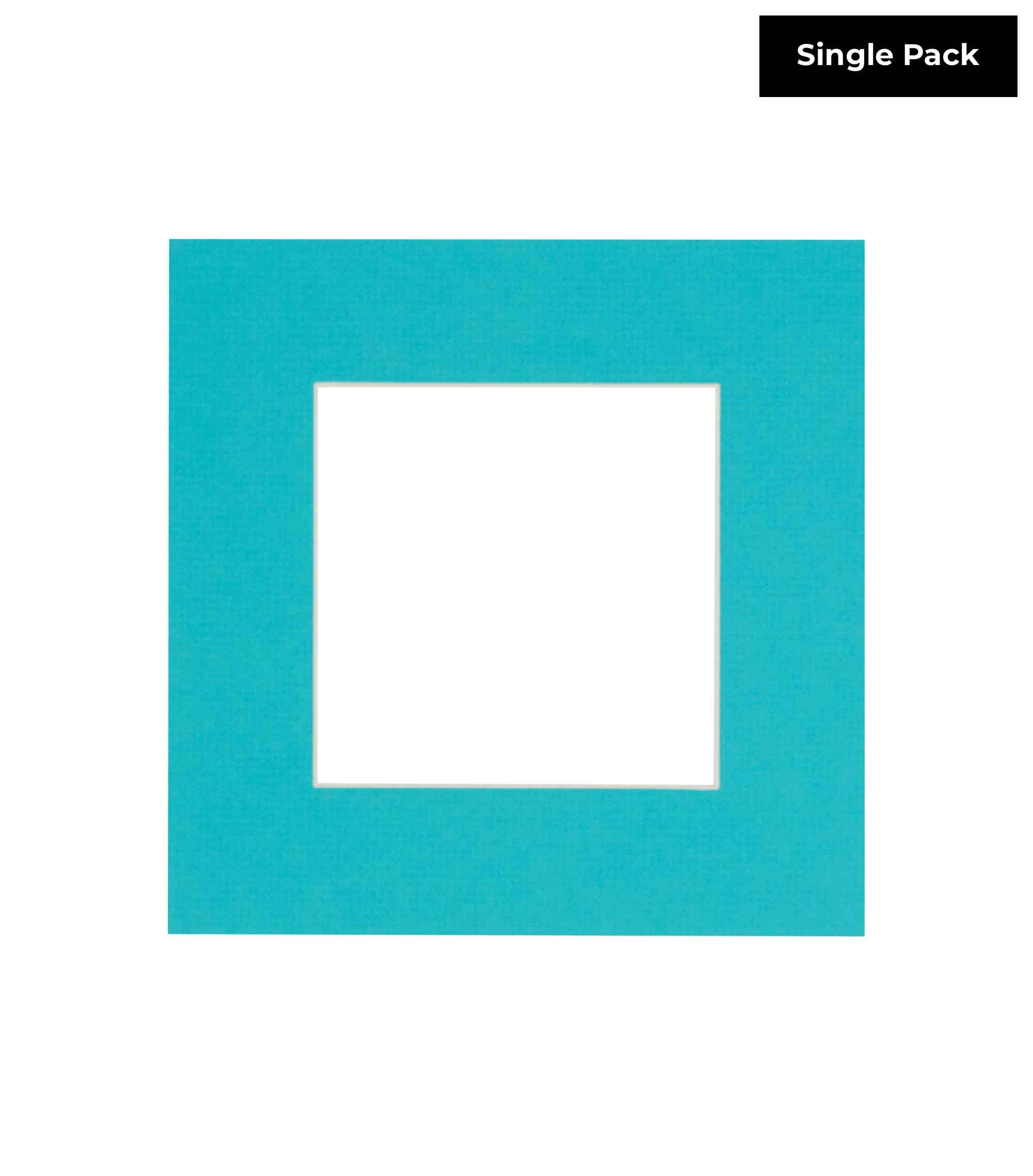 20x20 Mat Bevel Cut for 16x16 Photos - Acid Free Aquamarine Blue Precut Matboard - For Pictures, Photos, Framing - 4-ply Thickness