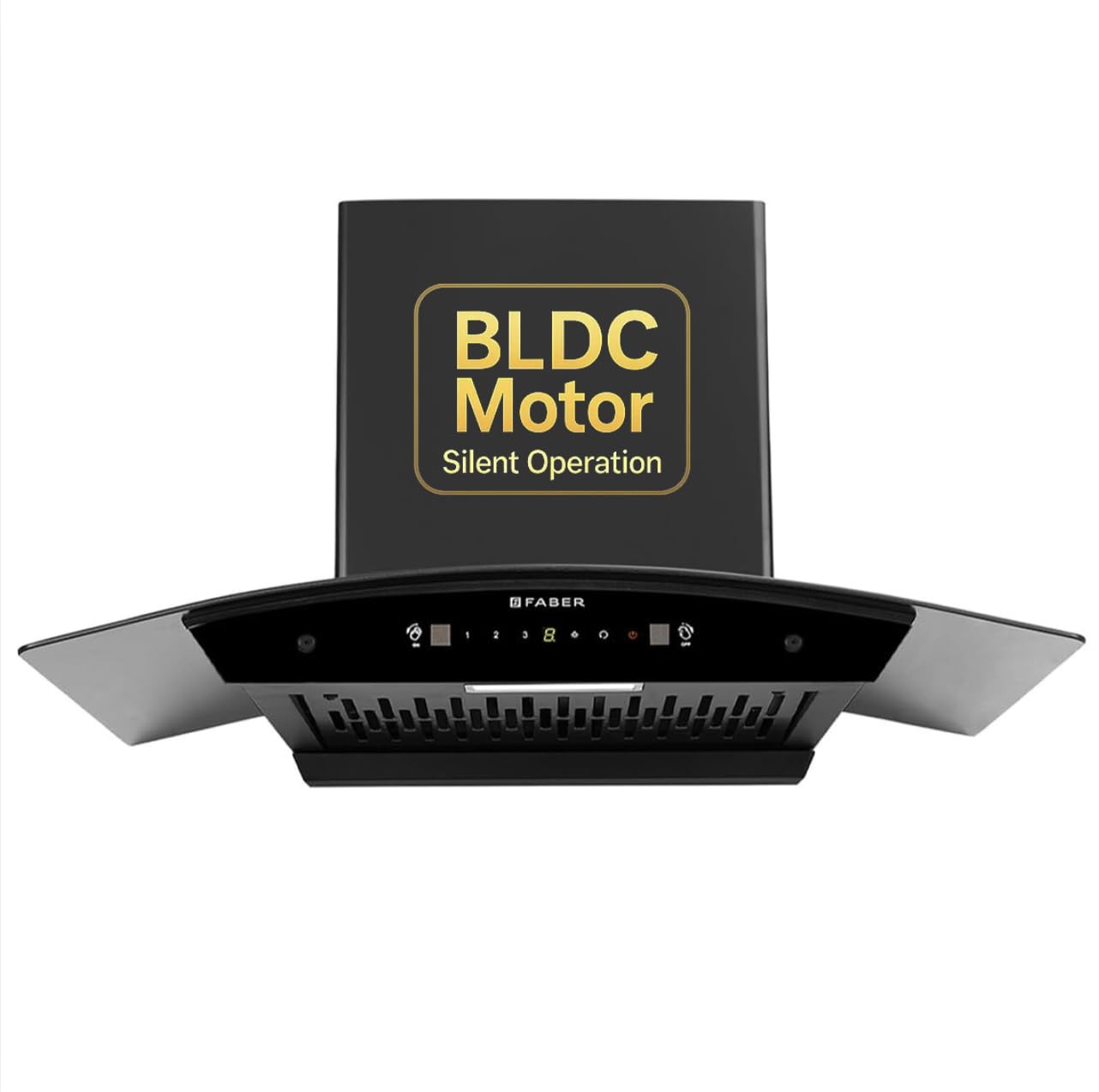 Faber Iris 75cm 1500m3/hr BLDC Autoclean Chimney|Black Matt Filterless|Oil Collector|Touch & Gesture Control|9 Speed Control|LED|8yrs on Motor,2Yrs Comprehensive warranty|HOOD IRIS BLDC FL HC BK IN 75