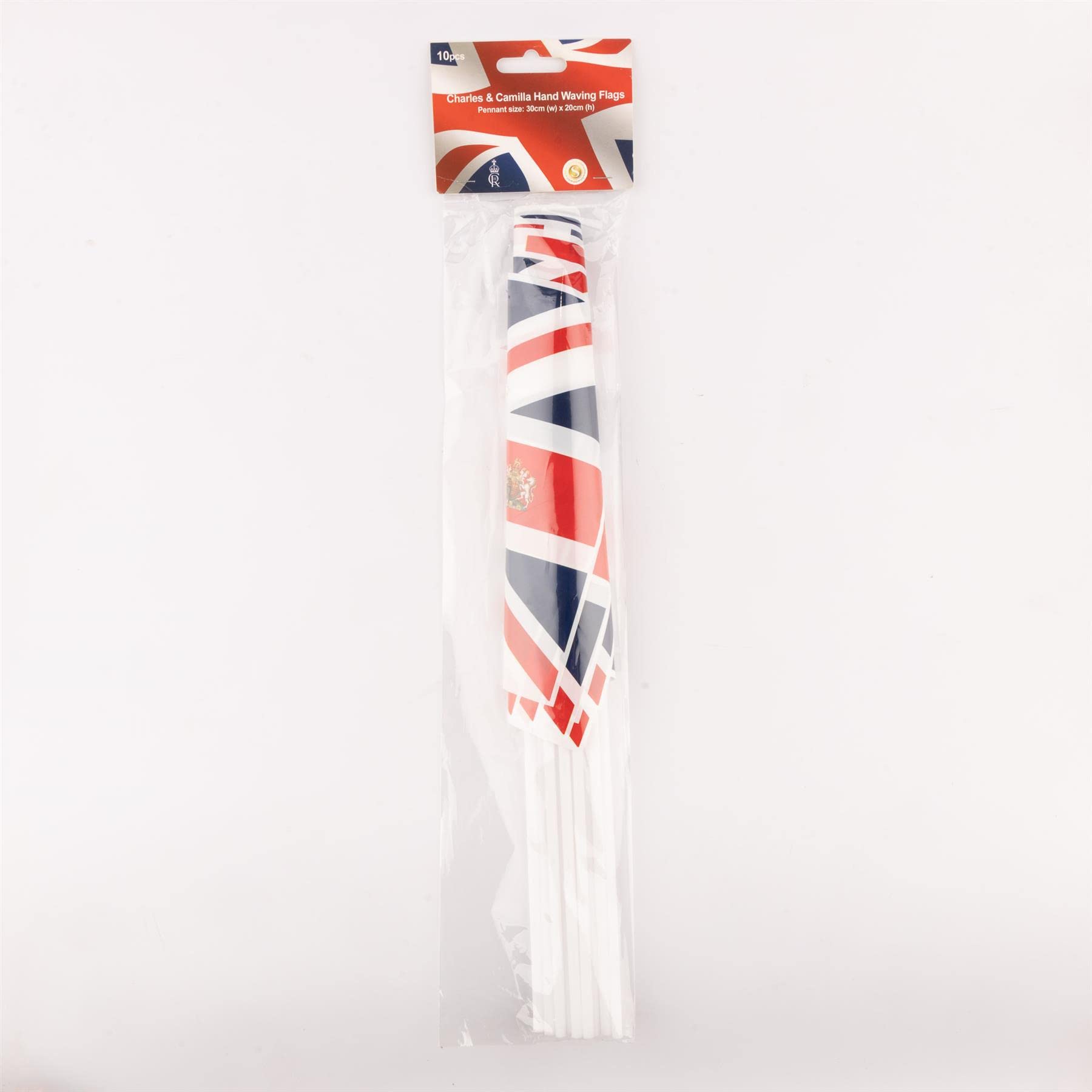 50pcs PVC Hand Waving Flags Union Jack King Charles III and Queen Consort Camilla Coronation Mini Flags Royal Family Street Party Home Car Table Decorations - Image 4