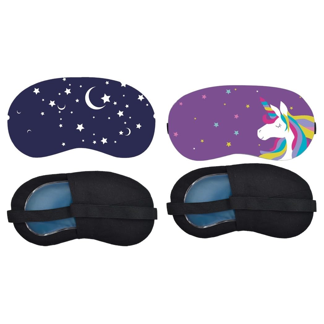 Aoxeria Moon and Stars, Rainbow Unicorn Sleeping Eye Mask Combo, Soft Comfortable Light-Blocking Eye Cover for Women, Men & Kids, Reusable Blindfold for Night Sleep, Nap, Travel, Flight (Pack of 2)-image-39