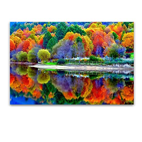 Glass Wall Art Startonight - Acrylic Decor of Forest in Water Reflection, Abstract Artwork 24