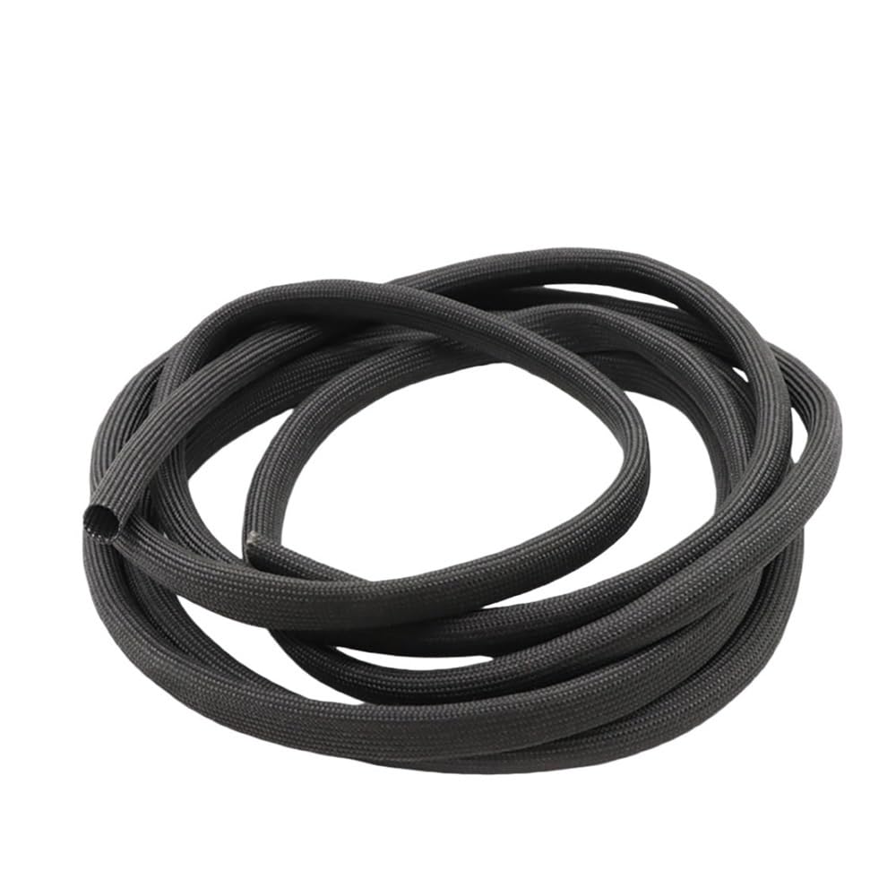 LOMNCHSG Wire Insulation Braid Fire Sleeve, Braided Soft Fiberglass Wire Sleeving Flexible Cable Sheathing 600 Degree Multicolor Sizes(Black,7MM*2M)