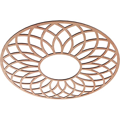 Image of Ekena Millwork 30 inchOD x 10 1 /4 inchID x 3 /8 inchT Cannes Wood Fretwork Pierced Ceiling Medallion, Cherry