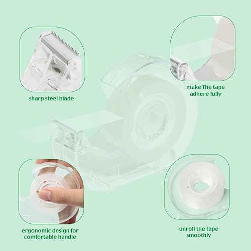 Miniatura 6 de Rollos de cinta transparente, paquete de 12 cintas transparentes a granel con dispensadores, 710 x 1000 pulgadas, cinta de oficina brillante para