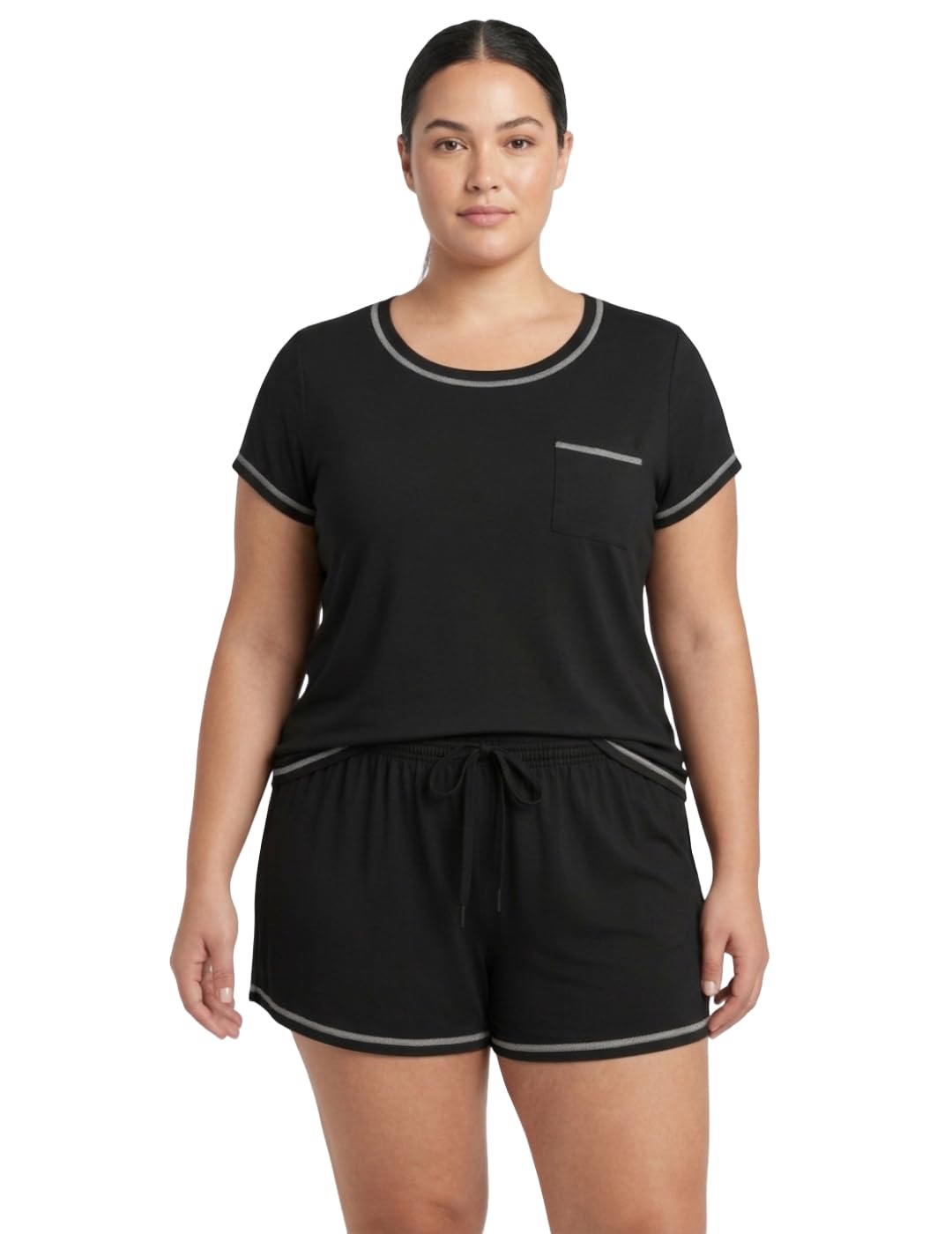 sonalvu Women's Pure Cotton Night Suit, Black, Short Sleeve Top and Shorts Set, Pyjama Set Nightwear-picture-29
