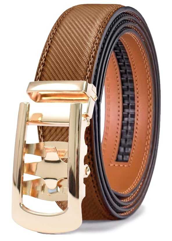 Image of WildHorn Men's Genuine Leather Belt for Men| Premium Auto-Lock Buckle | Adjustable up to 48 inch | Formal & Casual Wear | Micro-Adjust Fit | Stylish Gift Box Included