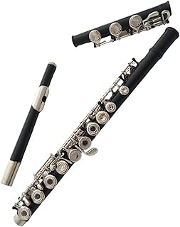 Flauta Flauta de 17 teclas cerrada y abierta de doble propósito color negro para principiantes