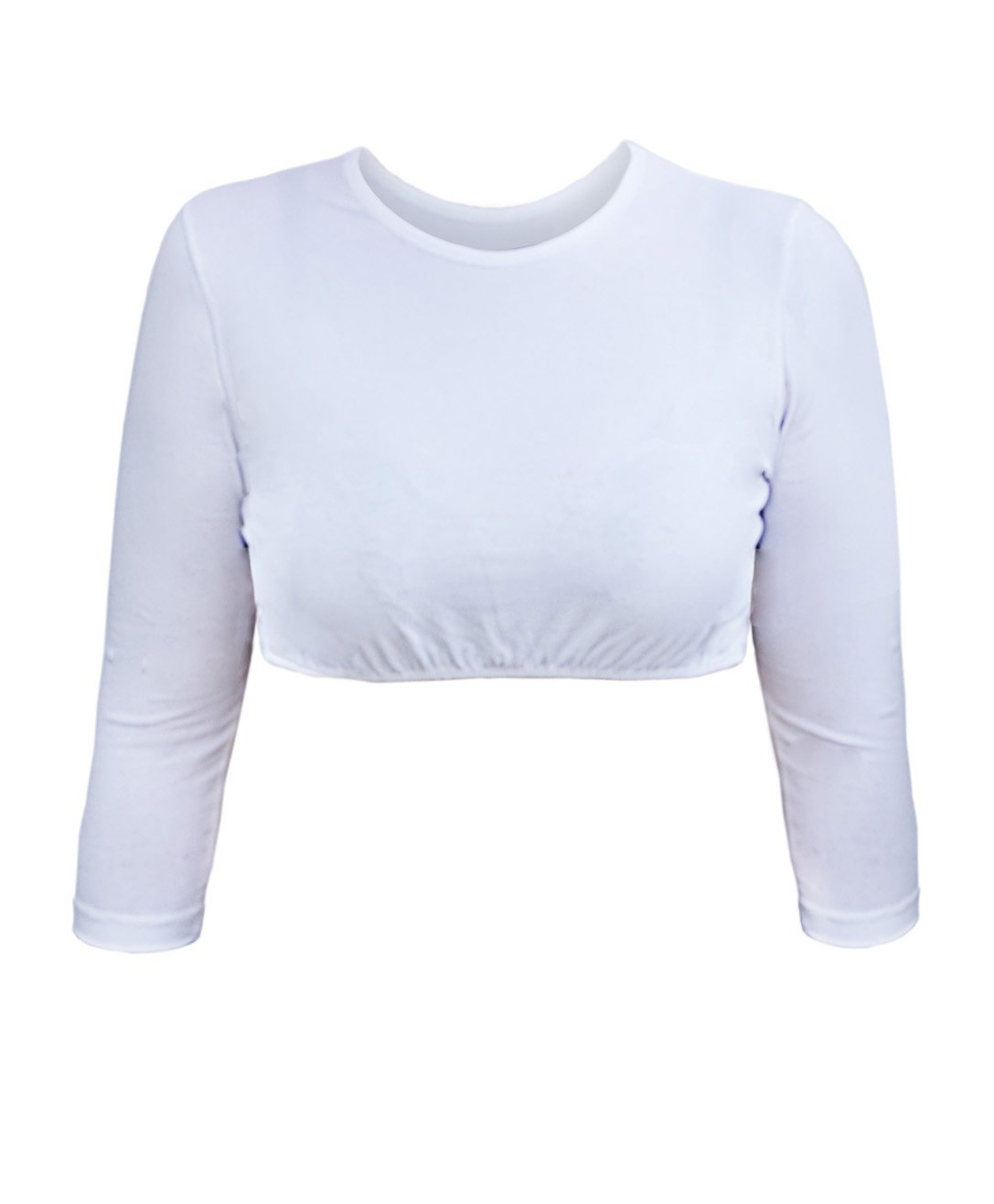 Kosher CasualWomen's Modest High Neck Cropped Layering Shell - Cotton Spandex 3-4 Sleeve Base Pullover Top