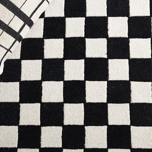 Image of Hand Tufted Wool Carpets Anti Shedding Rug Modern Carpets for Living Room Size 9x12 Feet
