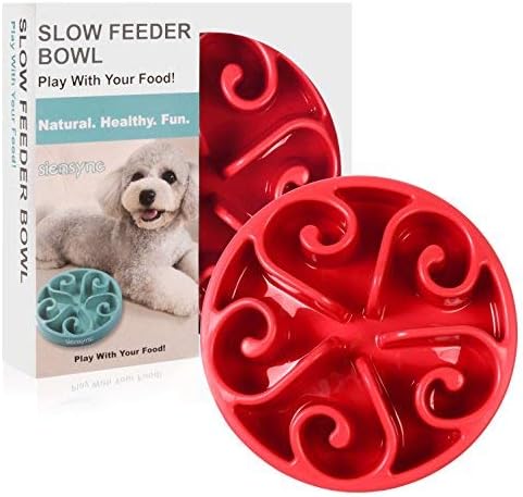 Siensync Slow Feeder Dog Bowl, ã€Non Slip Version ã Fun Feeder Interactive Bloat Stop Dog Bowl, Eco-Friendly Durable Non Toxic Bamboo…