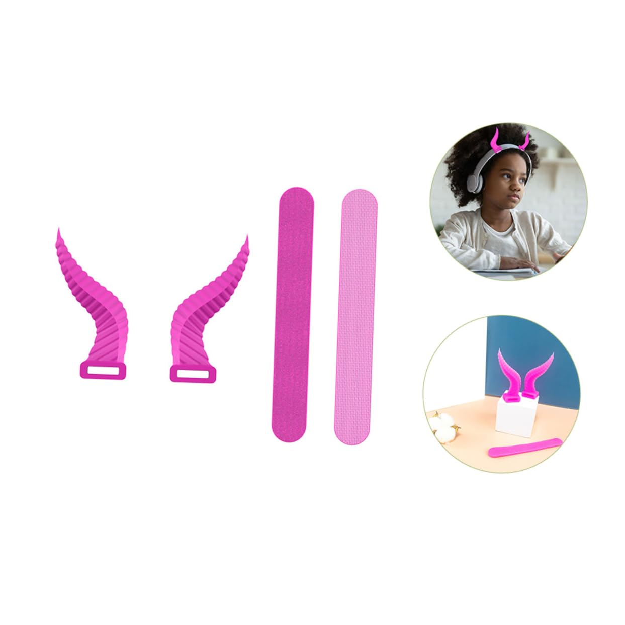 5 Pares Auriculares Decorativos de Silicona para Diadema Accesorios para Auriculares para Cosplay y Fiestas Brillante