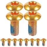 ibasenice Vis De Plaquette De Frein Vélo en Acier Au Titane M5x10 Mm Doré, Boulons Rési...
