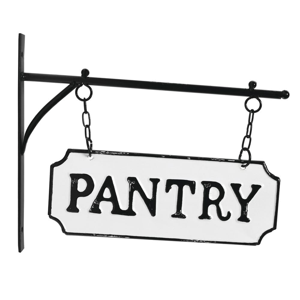 Park Hill Collection EWA80579 Metal Pantry Sign with Hanging Display Bar, 13-inch Length