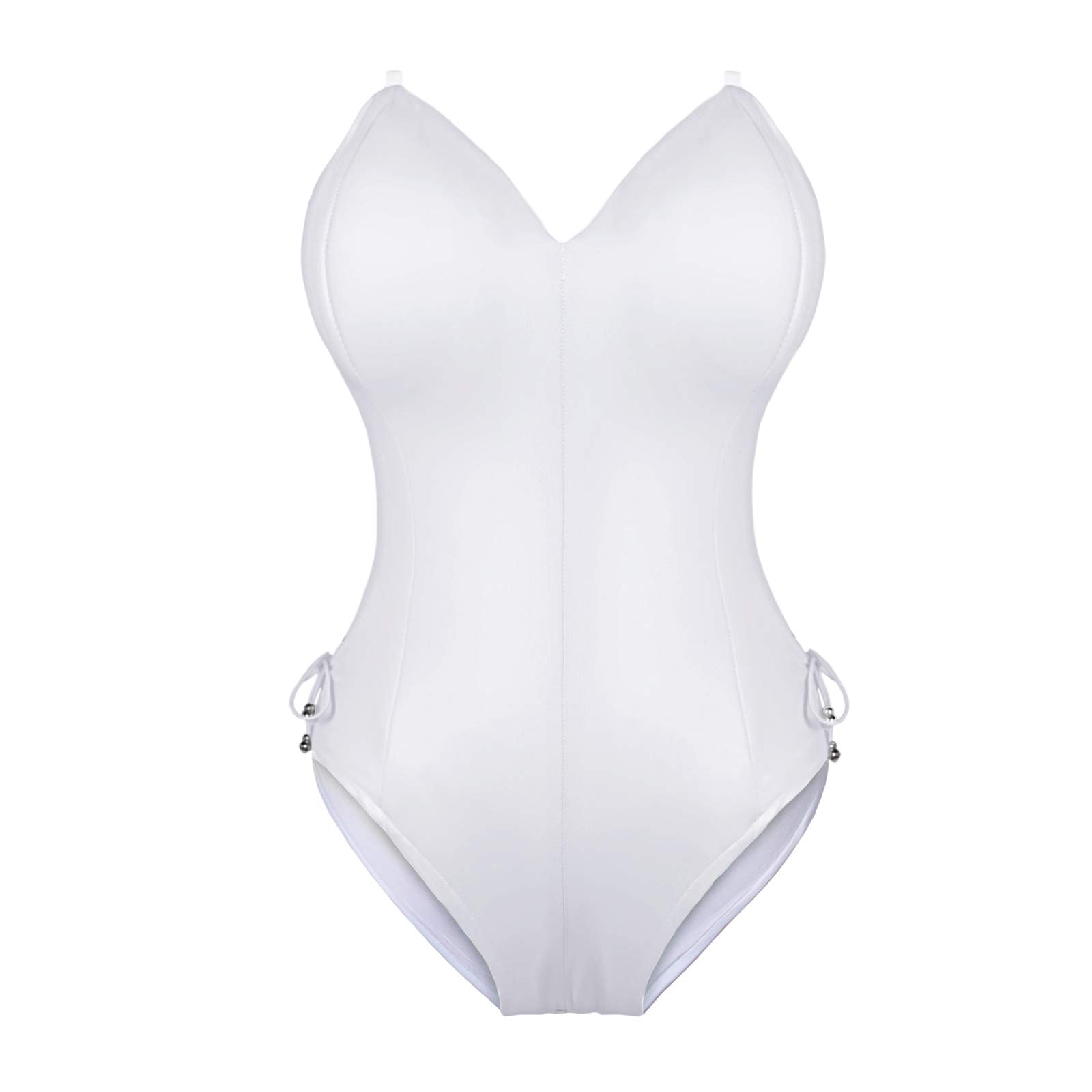 Womens Bunny Costume Girl Suit Senpai Cosplay Anime Role Costume One Piece Bodysuit Stockings Set: Medium White-removable Padded